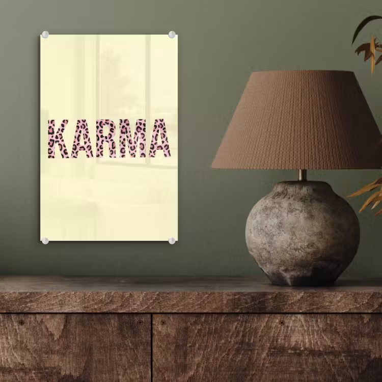 Glas schilderij - Karma - Luipaardprint - Geel — 4