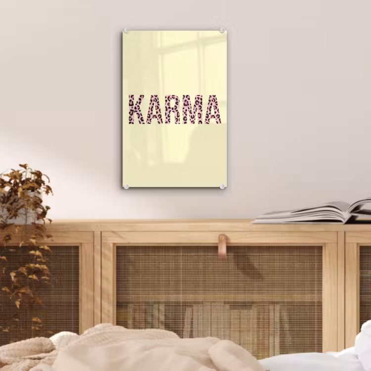 Glas schilderij - Karma - Luipaardprint - Geel — 5