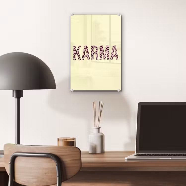 Glas schilderij - Karma - Luipaardprint - Geel — 7