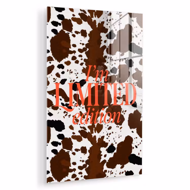 Glas schilderij - Koeienprint - Limited edition - Rood — 1
