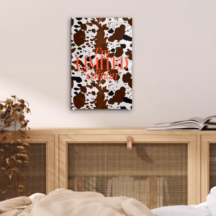 Glas schilderij - Koeienprint - Limited edition - Rood — 5