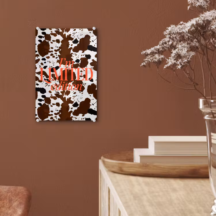 Glas schilderij - Koeienprint - Limited edition - Rood — 6