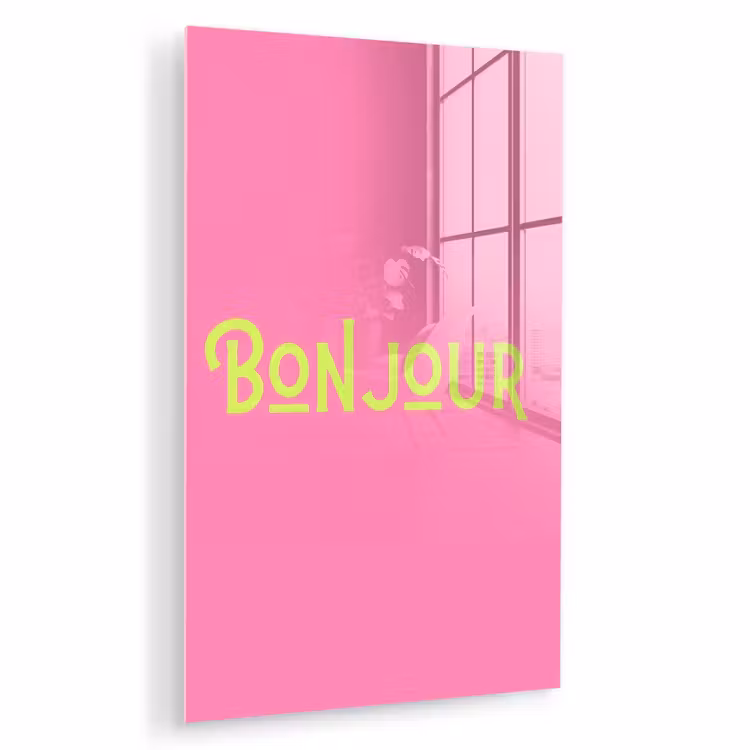 Glas schilderij - Roze - Groene Bonjour - art-deco — 1
