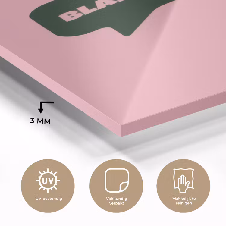 Glas schilderij - Roze - Tekstwolk - Groen - BLAH BLAH BLAH — 3