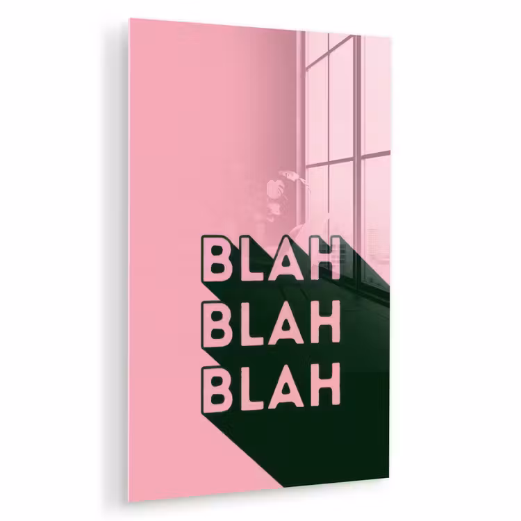 Glas schilderij - Tekst - Grafisch - Groen - Schaduw — 1