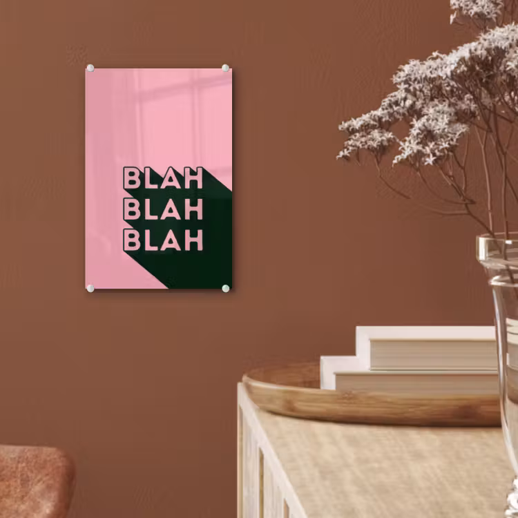 Glas schilderij - Tekst - Grafisch - Groen - Schaduw — 6