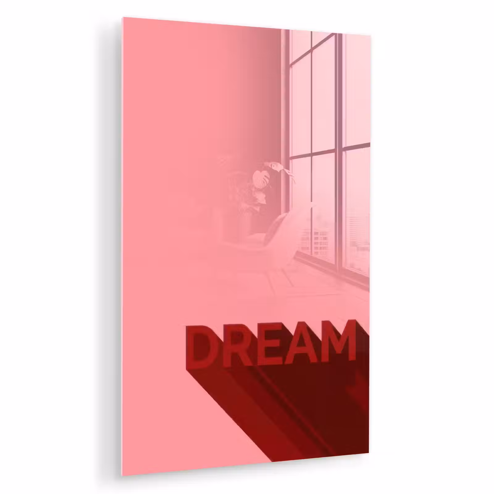 Glas schilderij - Dream - 3D - Rood - Roze — 1