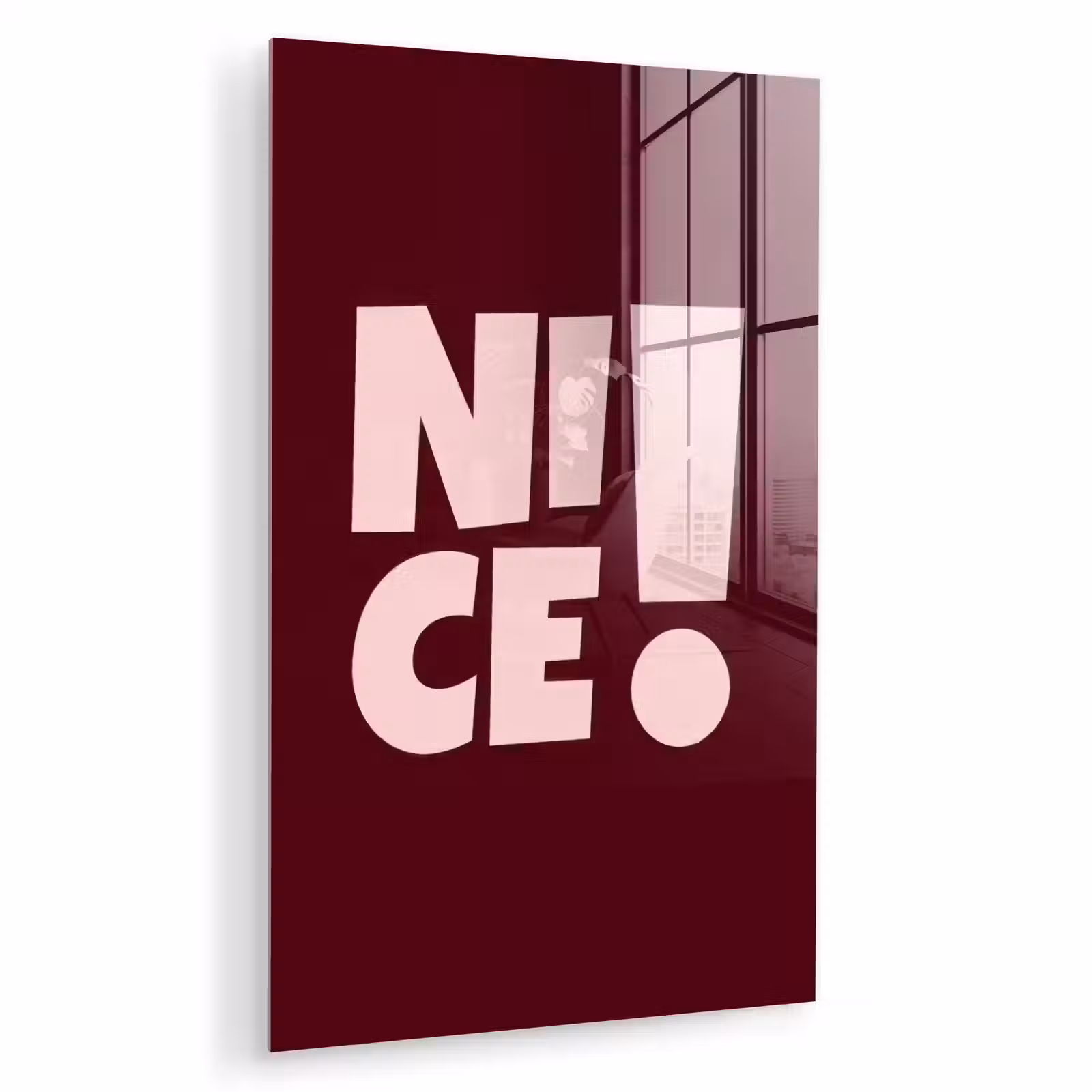 Glas schilderij - Nice - Uitroepteken - Rood — 1