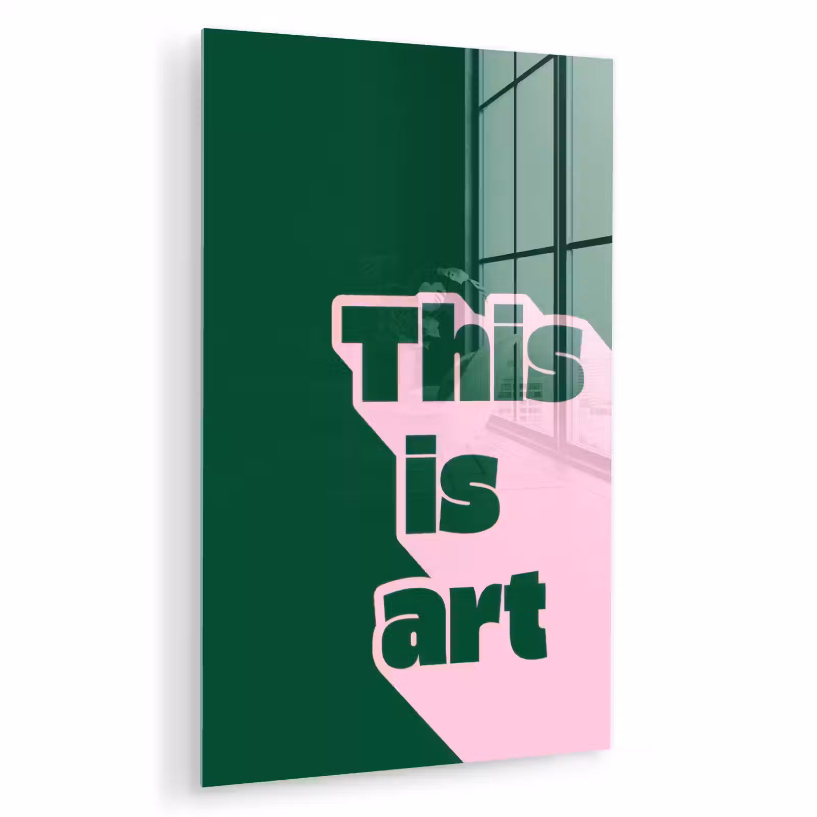 Glas schilderij - This is art - Schaduw - Roze — 1