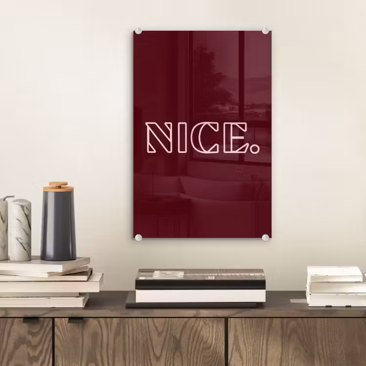 Glas schilderij - Bordeaux - Nice - minimalistisch — 2