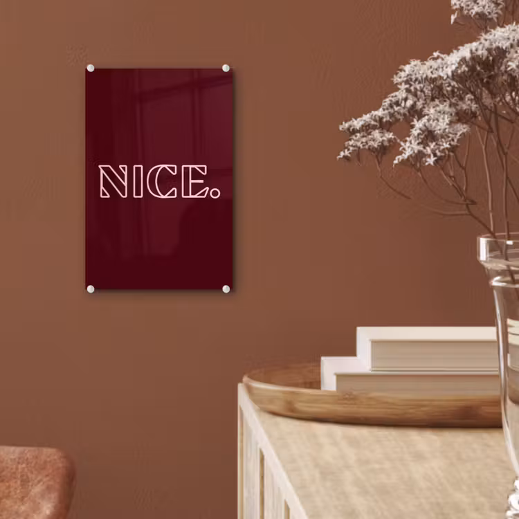 Glas schilderij - Bordeaux - Nice - minimalistisch — 6