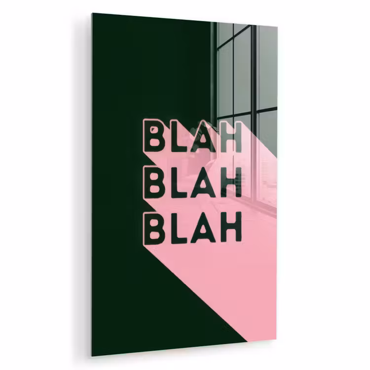 Glas schilderij - Donkergroen - Tekst - Schaduw - Grafisch — 1