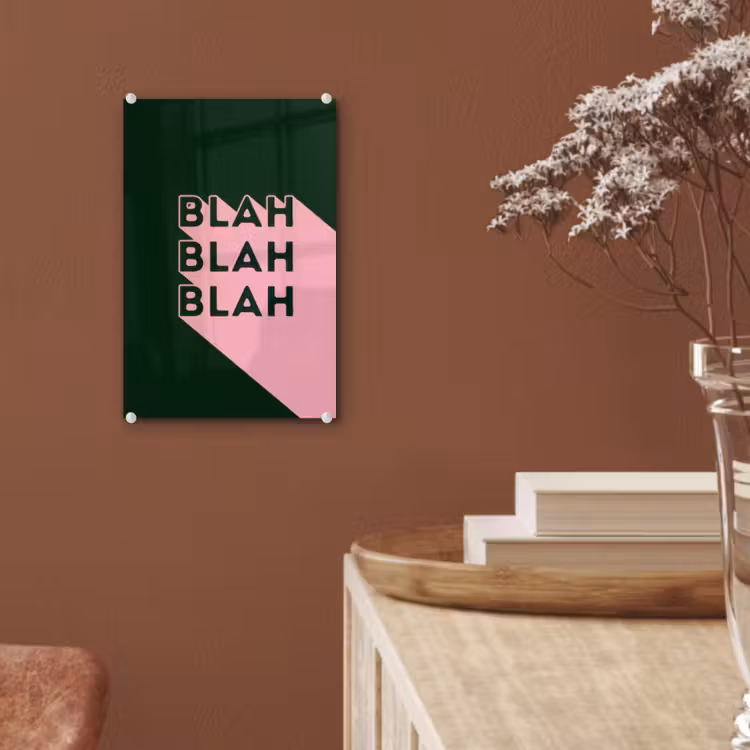 Glas schilderij - Donkergroen - Tekst - Schaduw - Grafisch — 6