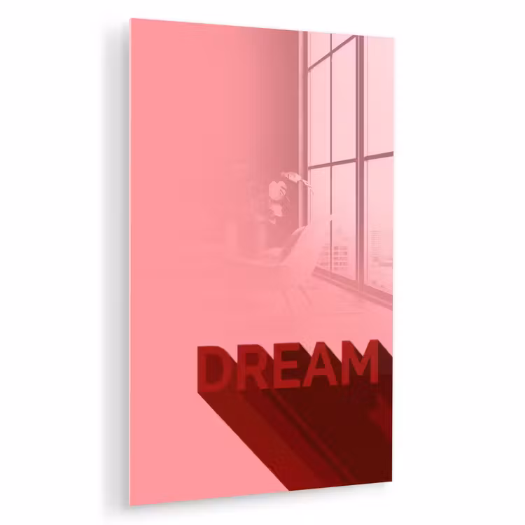 Glas schilderij - Dream - 3D - Rood - Roze — 1