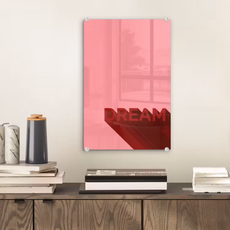 Glas schilderij - Dream - 3D - Rood - Roze — 2