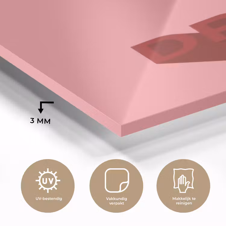 Glas schilderij - Dream - 3D - Rood - Roze — 3