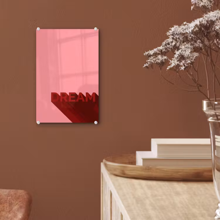 Glas schilderij - Dream - 3D - Rood - Roze — 6