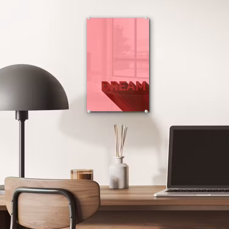 Glas schilderij - Dream - 3D - Rood - Roze — 7