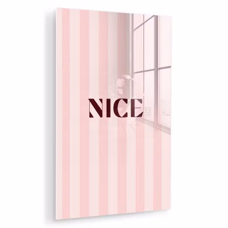 Glas schilderij - Nice - Strepen - Roze — 1