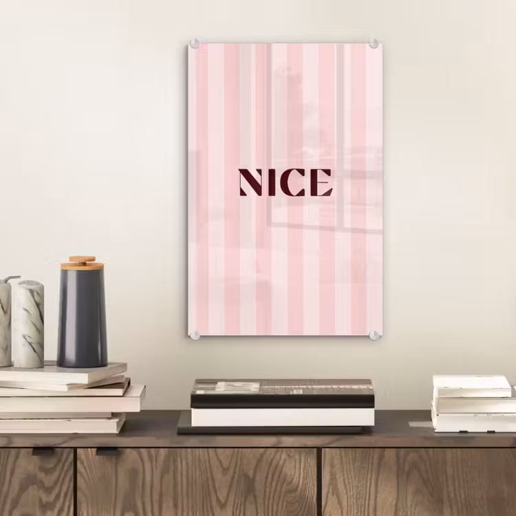 Glas schilderij - Nice - Strepen - Roze — 2