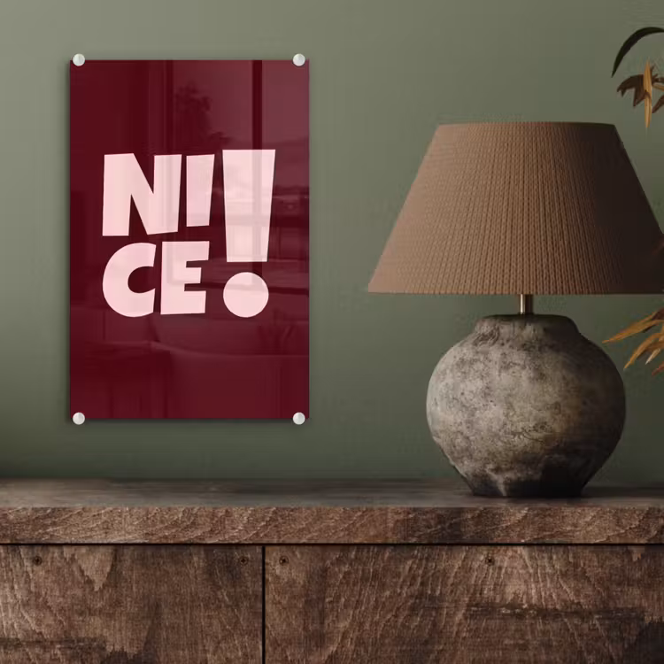 Glas schilderij - Nice - Uitroepteken - Rood — 4