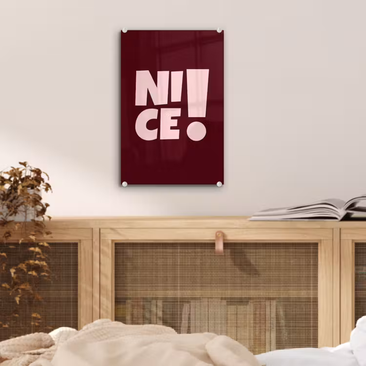 Glas schilderij - Nice - Uitroepteken - Rood — 5
