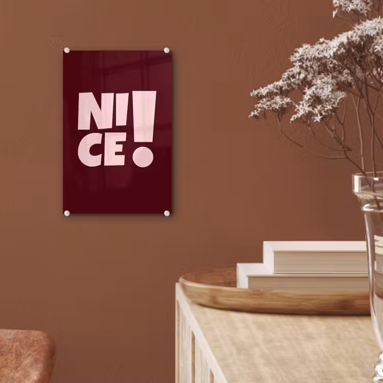Glas schilderij - Nice - Uitroepteken - Rood — 6