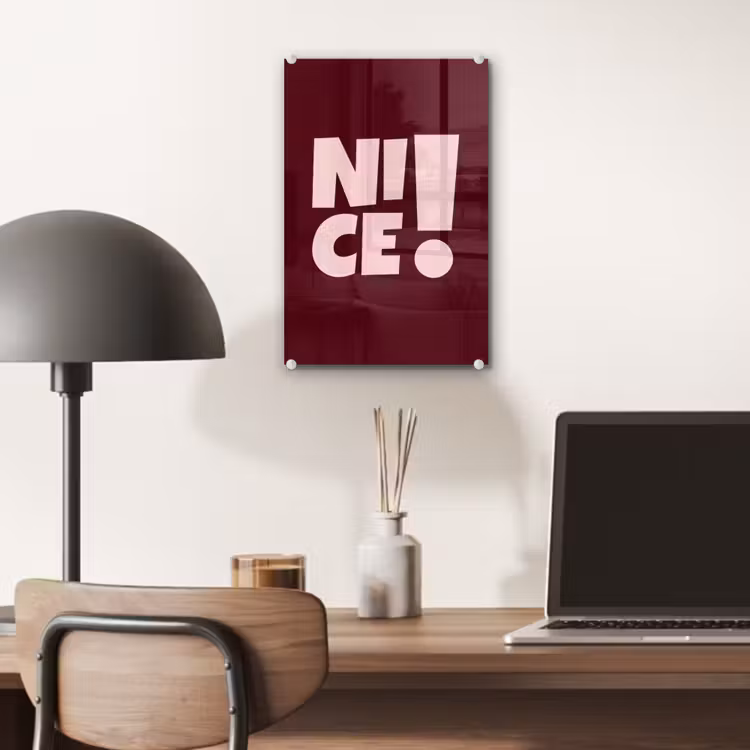 Glas schilderij - Nice - Uitroepteken - Rood — 7