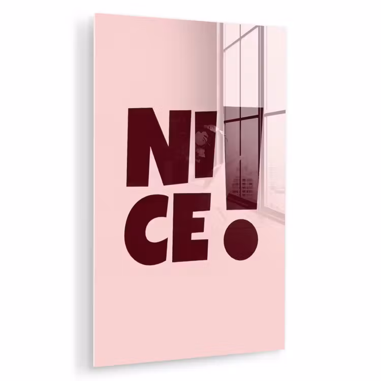 Glas schilderij - Nice - Uitroepteken - Roze — 1