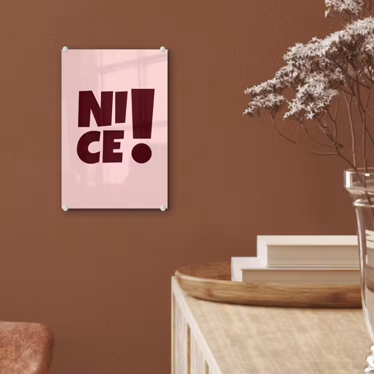 Glas schilderij - Nice - Uitroepteken - Roze — 6