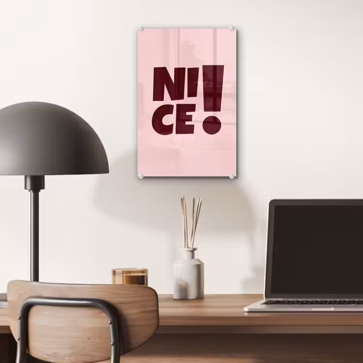 Glas schilderij - Nice - Uitroepteken - Roze — 7