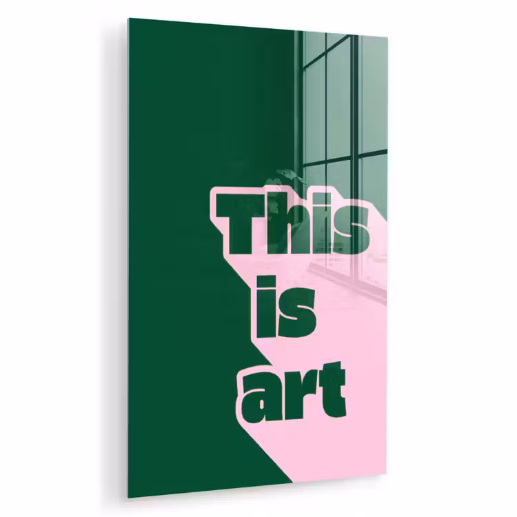 Glas schilderij - This is art - Schaduw - Roze — 1