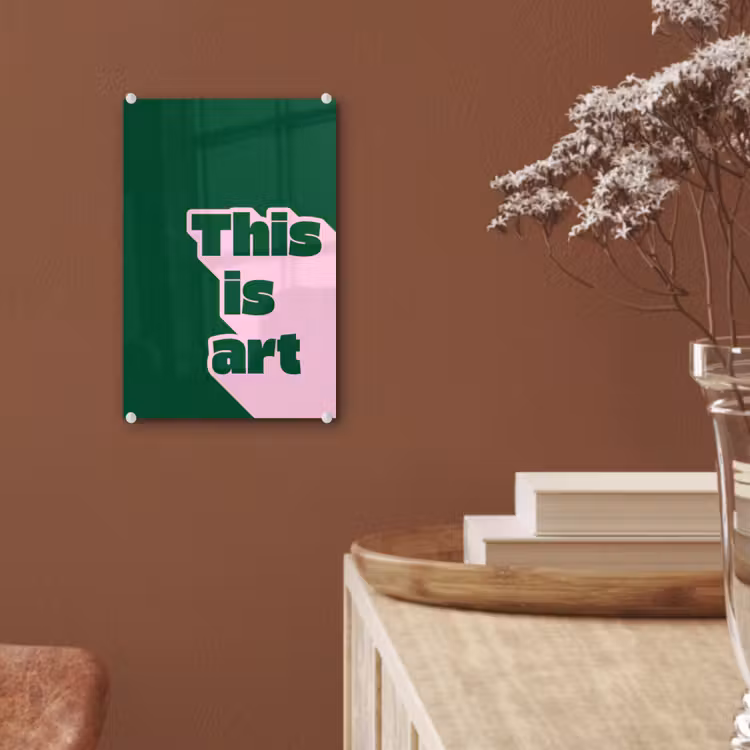 Glas schilderij - This is art - Schaduw - Roze — 6