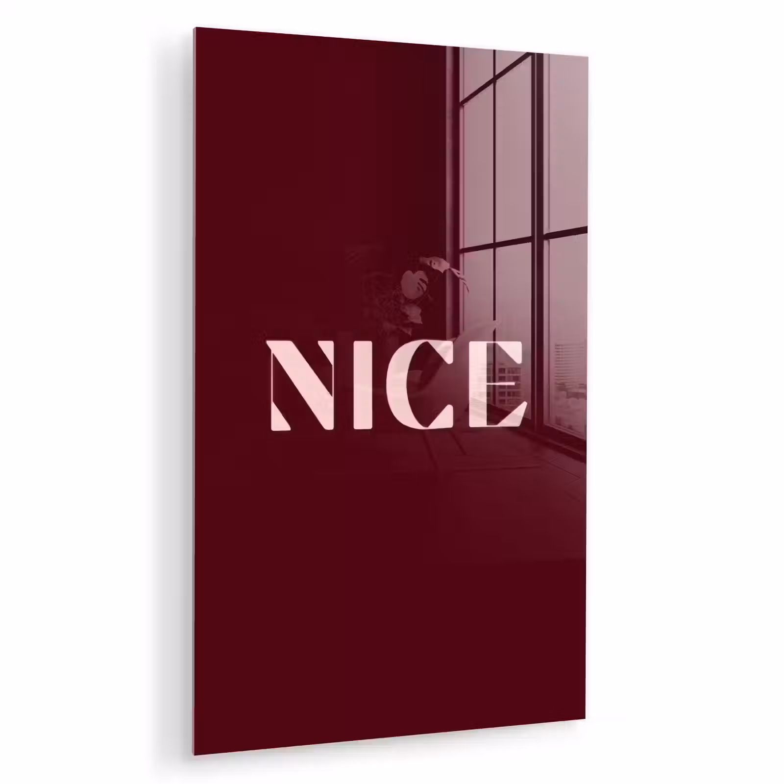 Glas schilderij - Nice - Bordeaux - Roze — 1