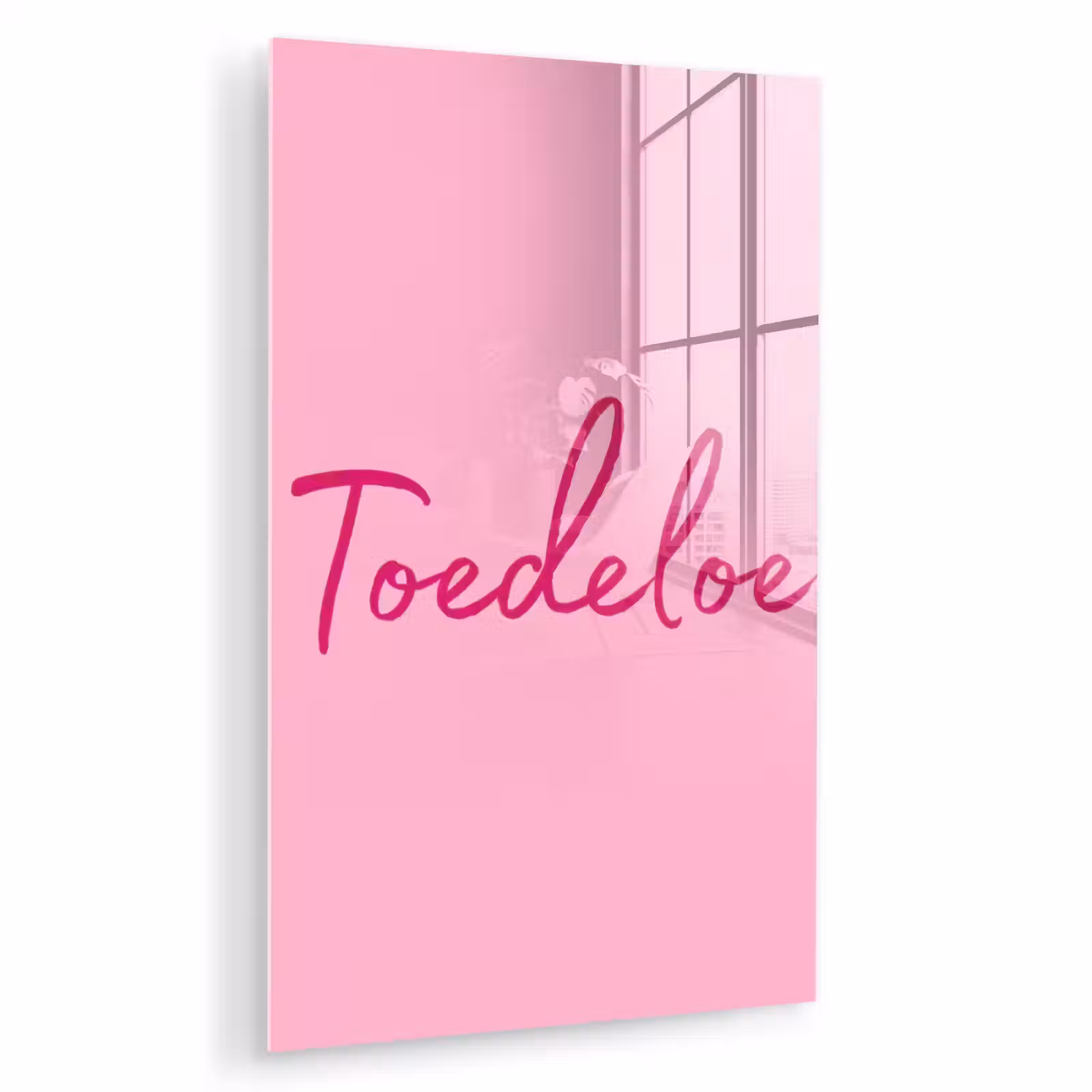 Glas schilderij - Toedeloe - Roze - Minimalistisch — 1