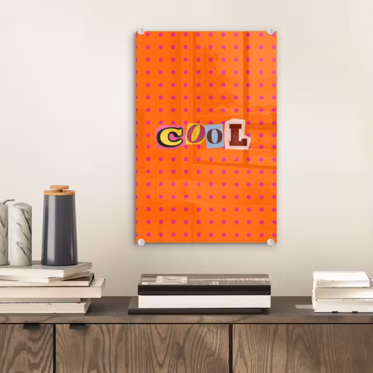 Glas schilderij - Cool - Stippen - Oranje — 2