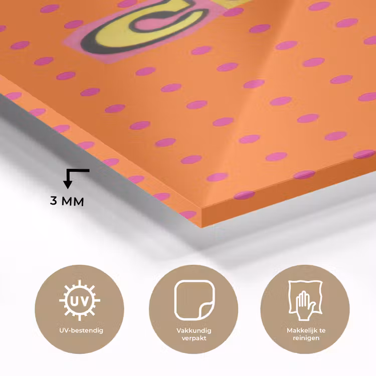 Glas schilderij - Cool - Stippen - Oranje — 3