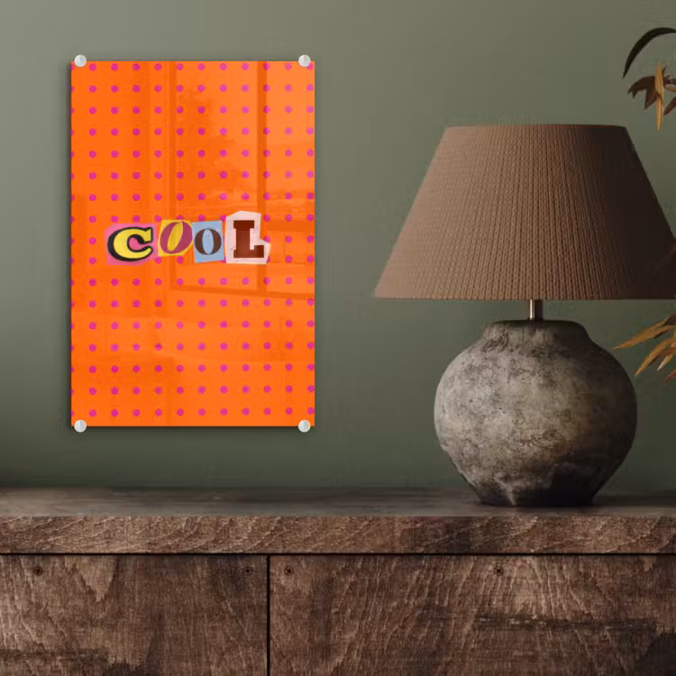 Glas schilderij - Cool - Stippen - Oranje — 4