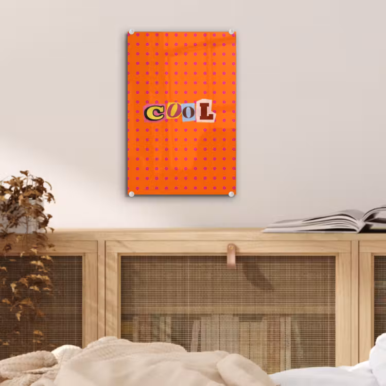 Glas schilderij - Cool - Stippen - Oranje — 5