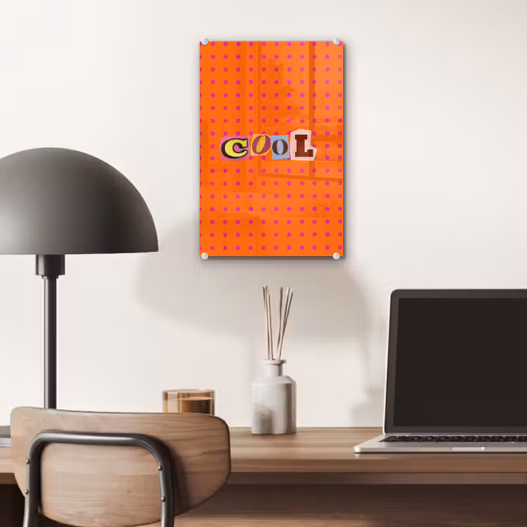 Glas schilderij - Cool - Stippen - Oranje — 7