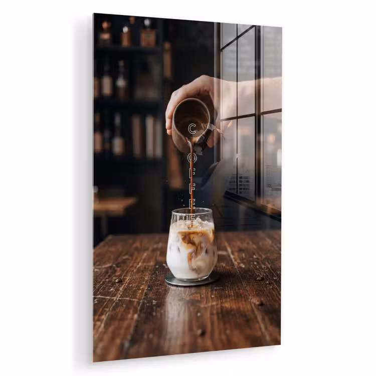 Glas schilderij - Espresso - Melk - Café — 1