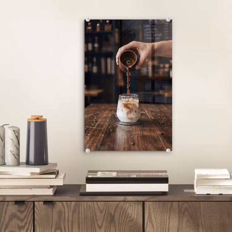 Glas schilderij - Espresso - Melk - Café — 2