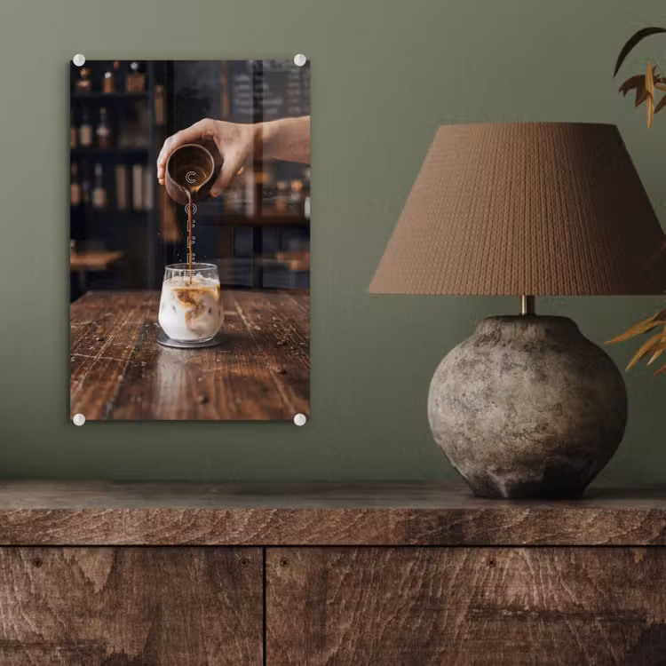 Glas schilderij - Espresso - Melk - Café — 4