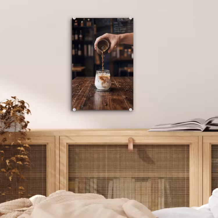 Glas schilderij - Espresso - Melk - Café — 5