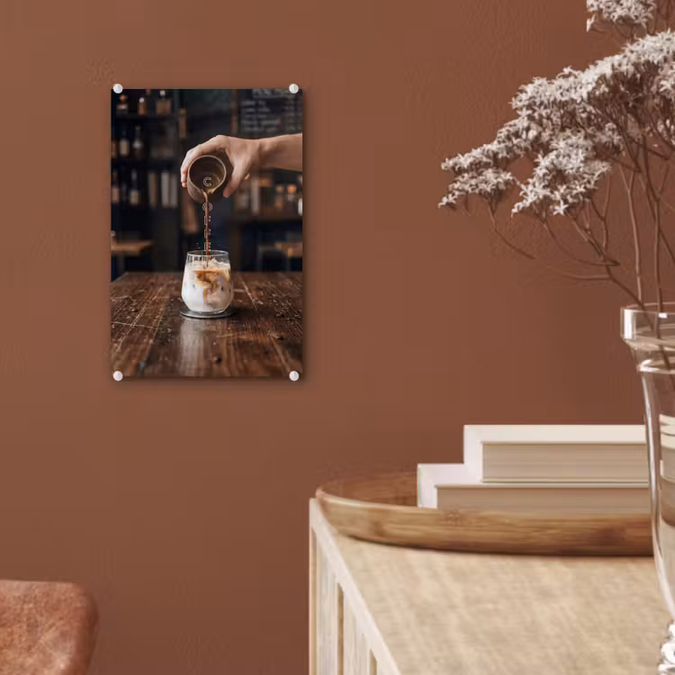 Glas schilderij - Espresso - Melk - Café — 6