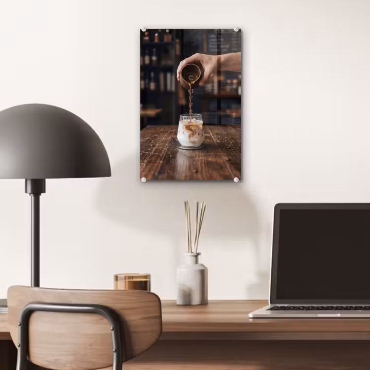 Glas schilderij - Espresso - Melk - Café — 7