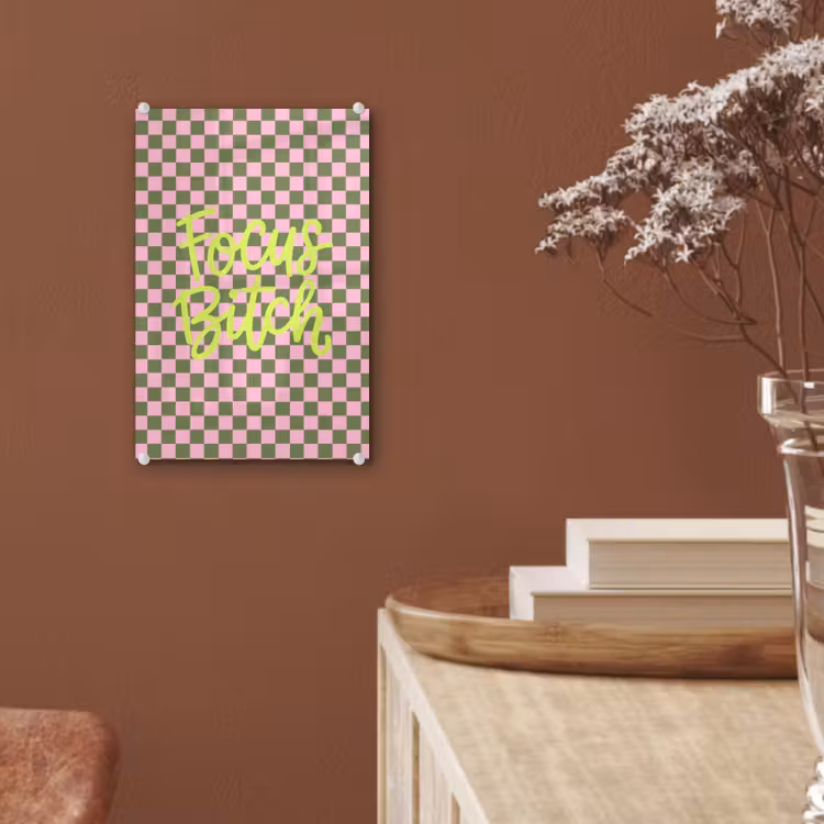 Glas schilderij - Focus - Vakken - Roze — 6