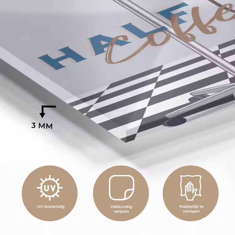 Glas schilderij - Half human, Half Coffee - Infuus - Koffie — 3
