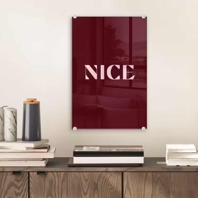 Glas schilderij - Nice - Bordeaux - Roze — 2