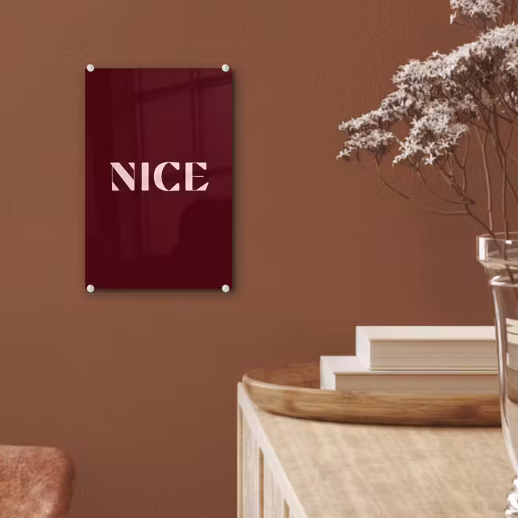 Glas schilderij - Nice - Bordeaux - Roze — 6